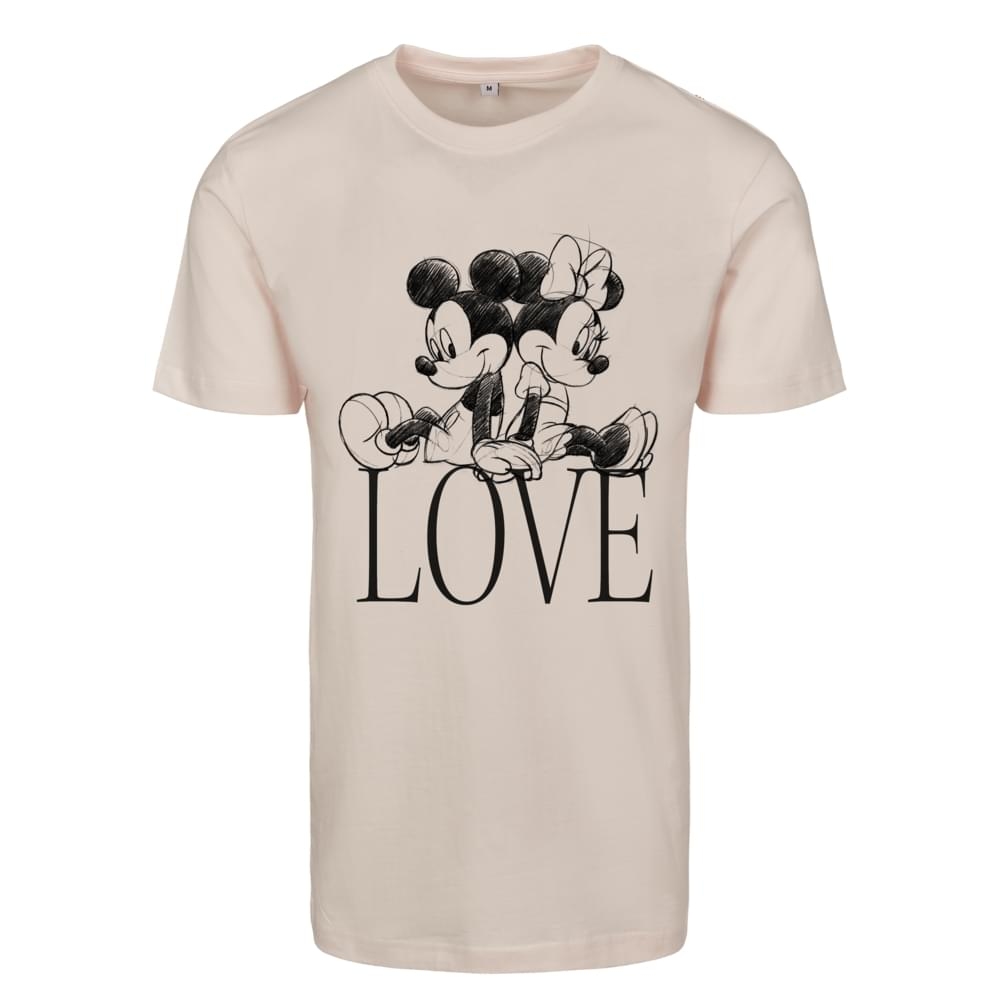 Merchcode Disney Mickey Mouse - Minnie Loves Mickey Dames Tshirt - Roze